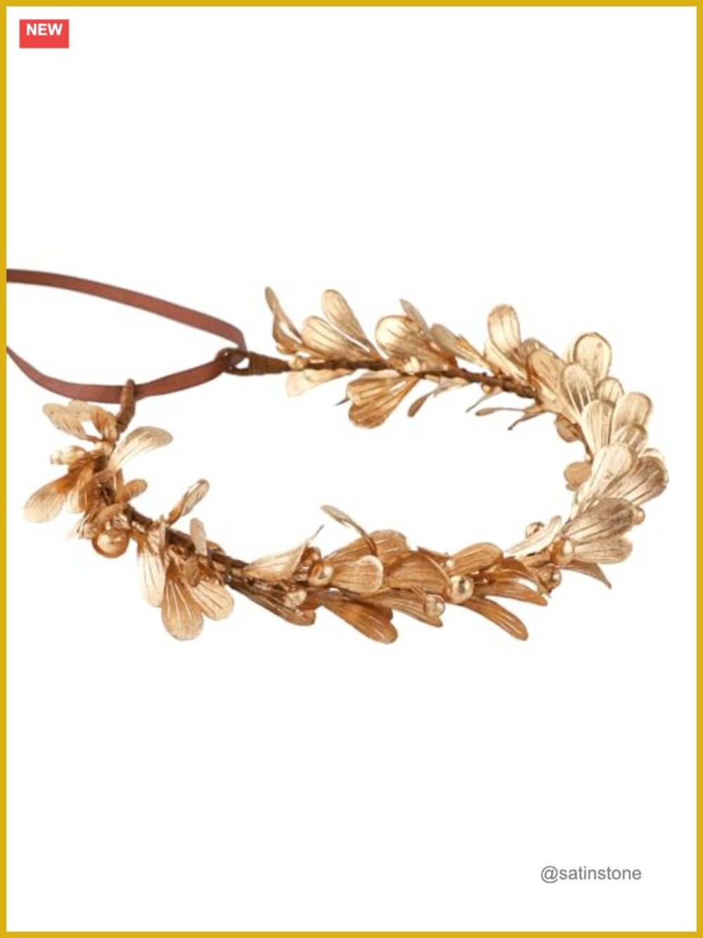 Handmade Gold Leaf Headpiece Greek Goddess Headband Hair Accessory